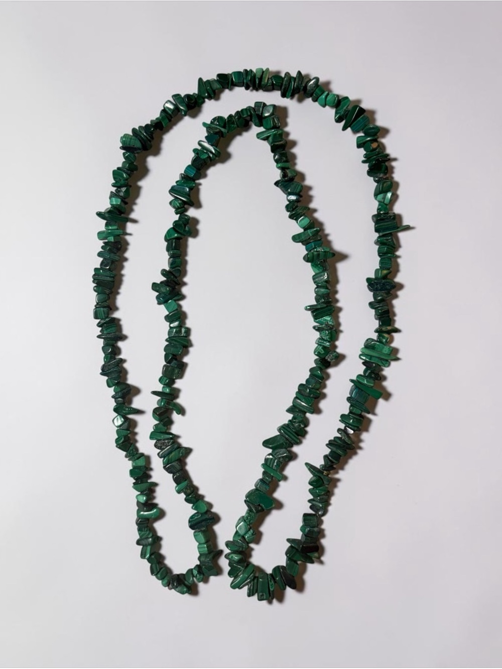 Genuine Malachite Chip Necklace 16”